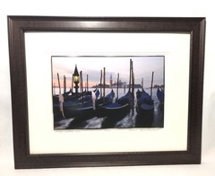 Venice Gondolas Photograph Print-Framed, Matted, Pencil Signed L.E. 27.5”x21.5”