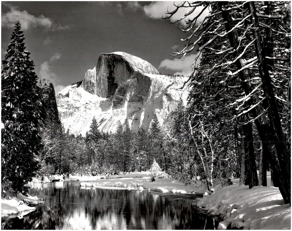 1938 1990s Ansel Adams Half Dome winter Yosemite National Park Large Art Photo