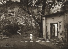 1953 Vintage JOSEF SUDEK Sculptor Studio Building Yard Garden Original Photo Art