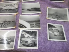 1955 Buick b&w photos on family vacation cross country USA 30+