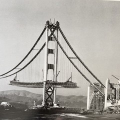 Vtg Golden Gate Bridge Construction San Francisco Photo Print Poster 35 x 24″