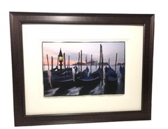 Venice Gondolas Photograph Print-Framed, Matted, Pencil Signed L.E. 27.5”x21.5”