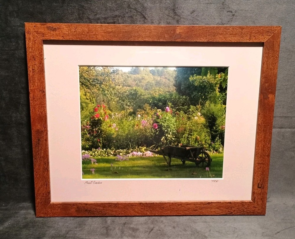 Monet Garden Giverny France Signed Photography Framed Matte 12 X 15 Claude Monet