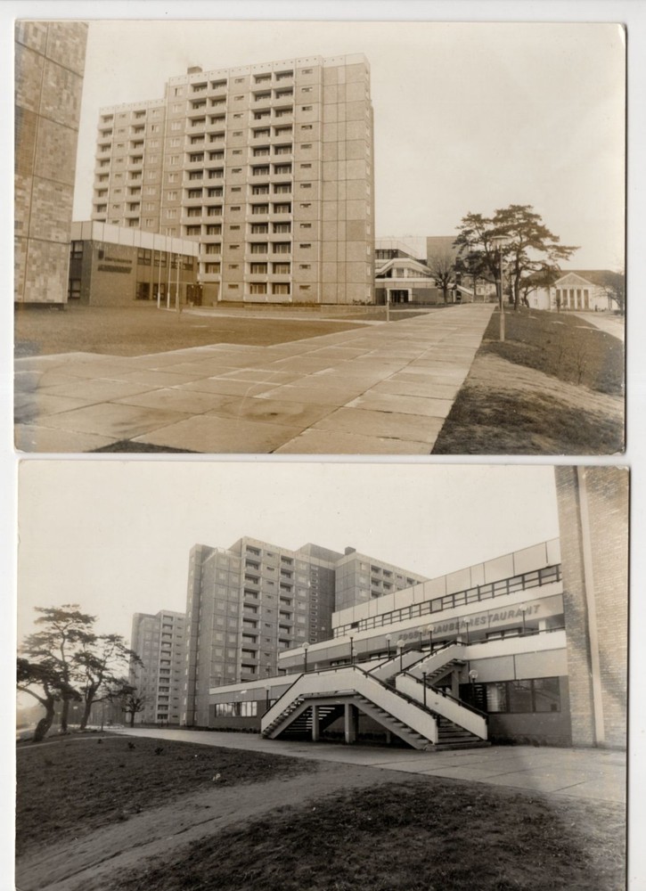 2 x Photo GDR Architecture Panel Building Vintage