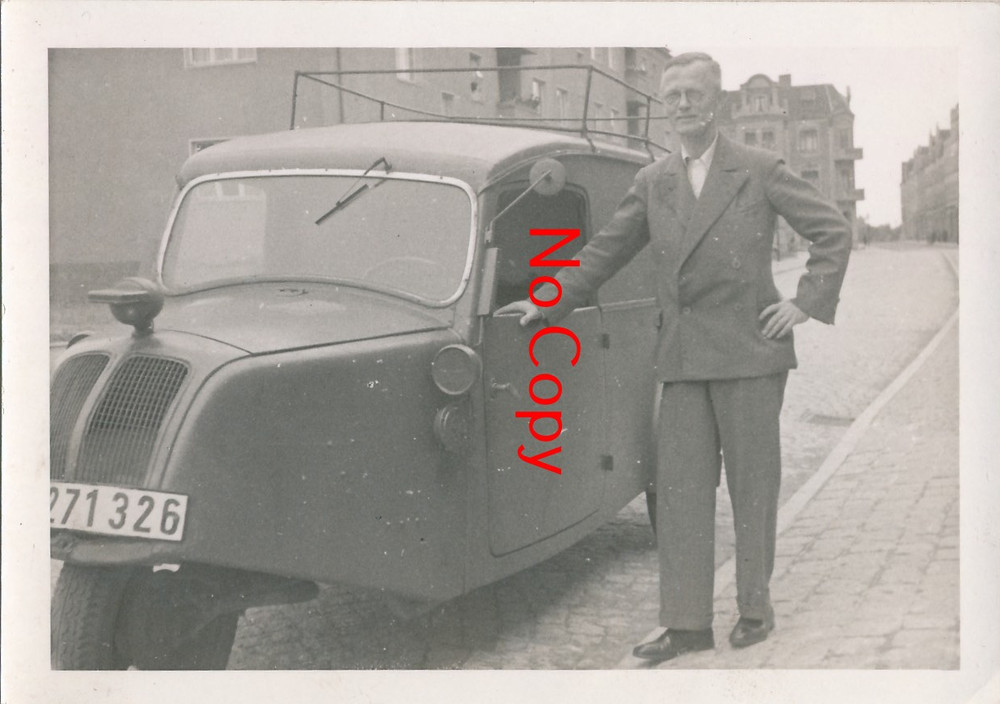 Photo Historic Tempo Hanseat Box Car Passenger Car License Plate Car Vintage x280