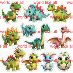Printable Digital Stickers | Cute Cartoon Kids Sticker Bundle | 4K