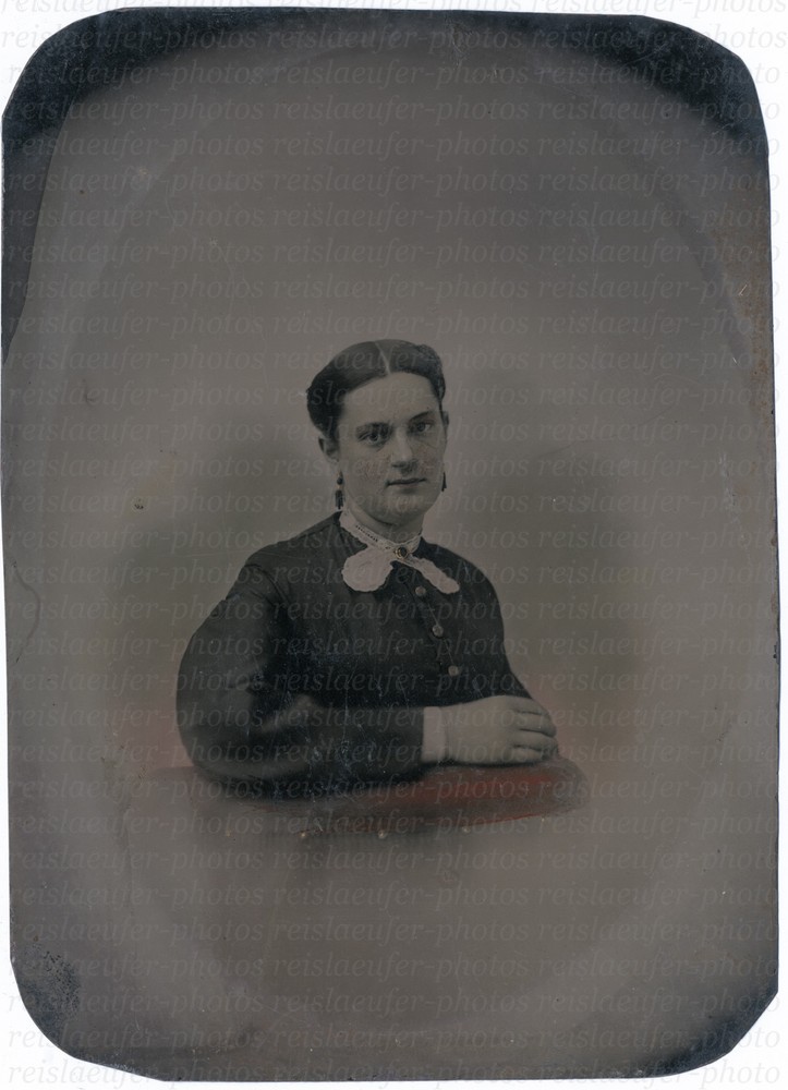Large Ferrotype, Coloured. Lady Portrait Circa 1860