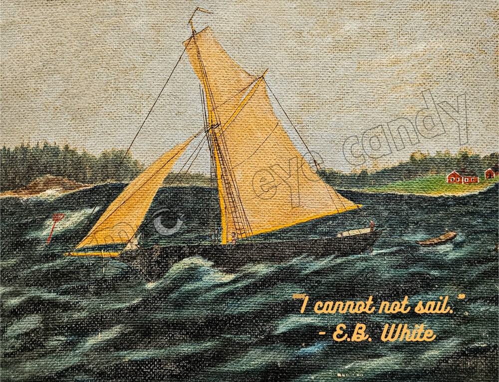 Sailboat on Stormy Sea “I CANNOT NOT SAIL” DIGITAL DOWNLOAD Print at Home Art