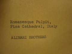 Antique Fratelli Alinari Photograph Romanesque Pulpit, Pisa Cathedral, Italy
