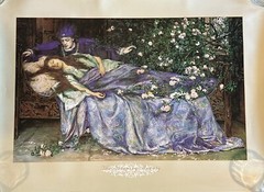 RARE HENRY MEYNELL RHEAM THE SLEEPING BEAUTY HEAVY CARDSTOCK PRINT LITHOGRAPH