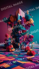 Digital Art Picture Image Photo Wallpaper Background Desktop AI – 3D Cubist JPG