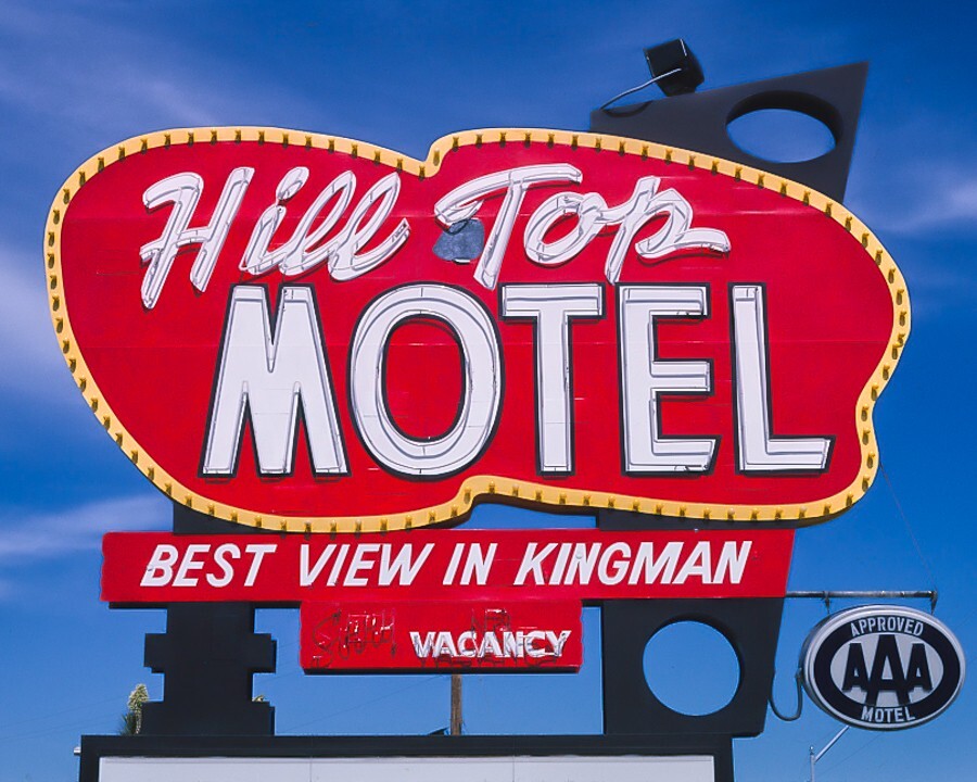 8×10 Vintage photo of the Hilltop Motel in Kingman, AZ. Free Shipping!!