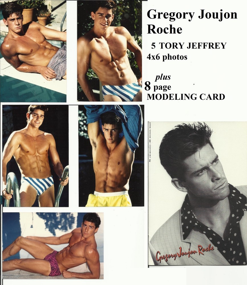 Original 1980s TORY JEFFREY 5 4×6 inch malemodel PLUS modeling card gay interest