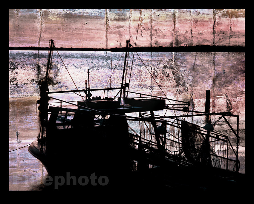 KELLY WLLIAM WRIGHT Original Signed Surreal Nautical Shrimp Boat Art Photograph