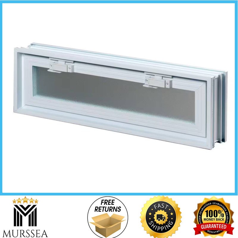 Clearly Secure 24 in x 6 in x 3 in Hopper Vent for Glass Block Windows HV246A