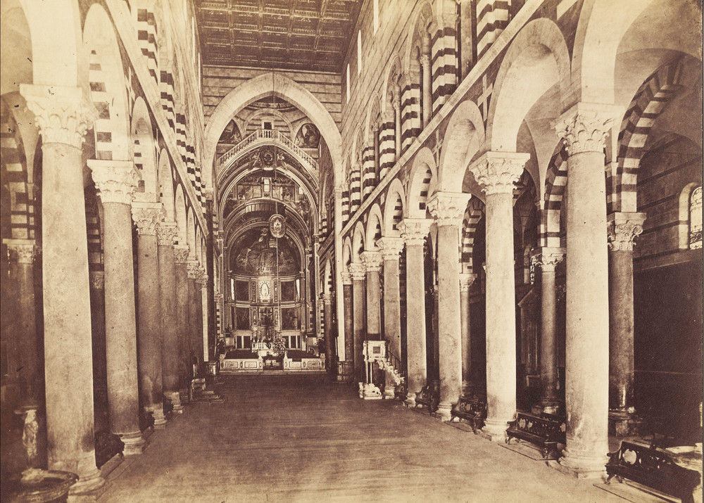 Antique Photograph Pisa Cathedral Interior Italy Old Brogi 7 3/4 x 10 1/4″