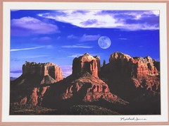 Michael Irvine Signed Art Photography: Afternoon Moon Sedona, AZ