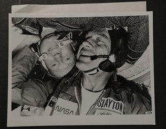 Astronaut Deke Slayton & Aleksey Leonov in Soyuz Press Photograph 7×9, b/w
