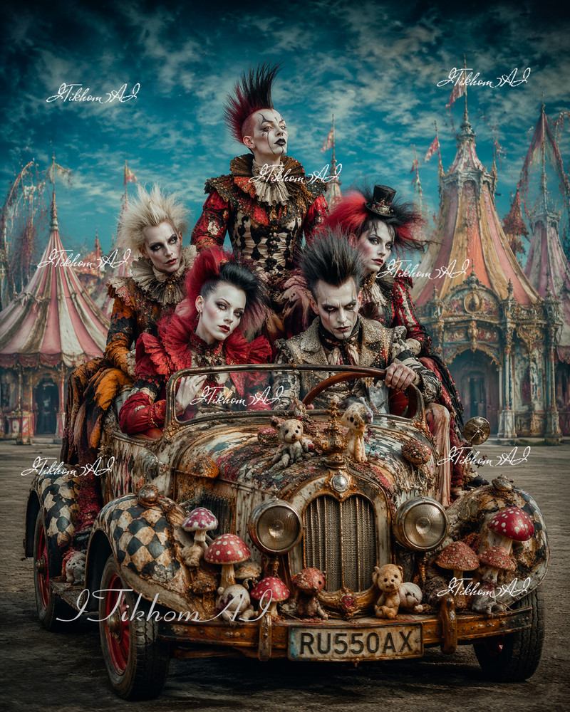 Digital Art Portrait Men Women People Car Gothic Punk Sur Wallpaper Desktop