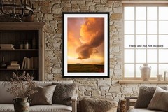 Storm Cloud Photography Print: Oklahoma Stormy Sky Sunset Vertical Weather Photo