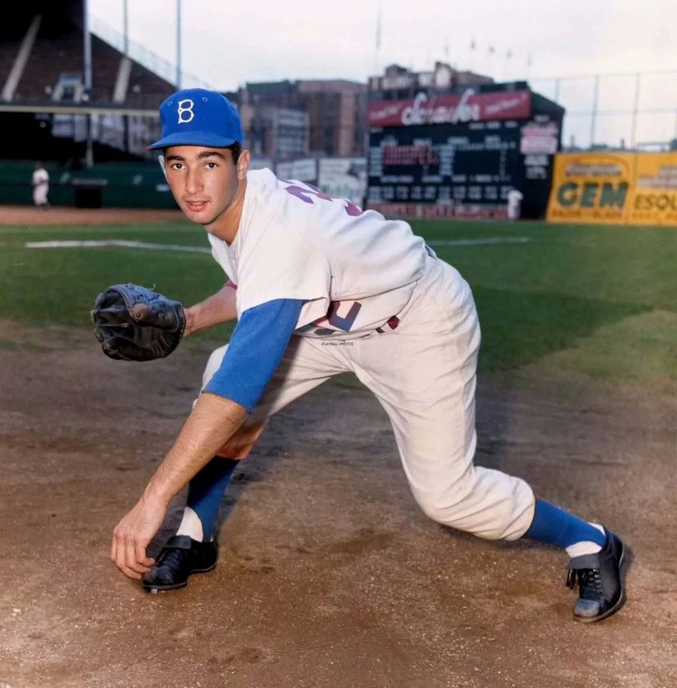 Sandy Koufax-1955 Brooklyn Dodgers Ebbets 8×10 Colorized Print-FREE SHIPPING
