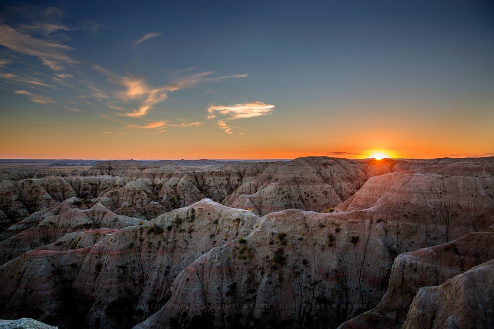 Western Photography Print – Picture of Sunset Over Badlands in South Dakota