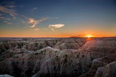 Western Photography Print – Picture of Sunset Over Badlands in South Dakota