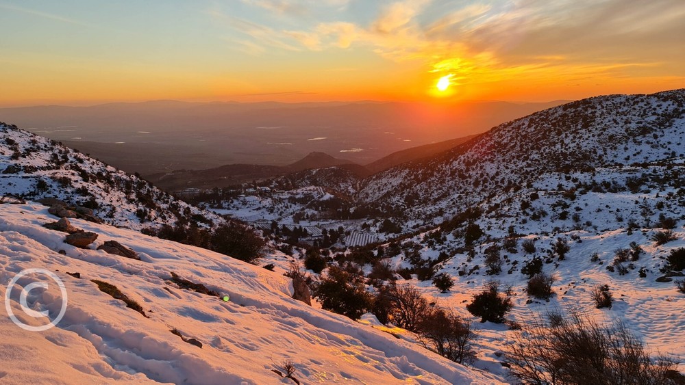Photo Digital Product Illustration. Snow in Israel. Israel, Hermon mountain.