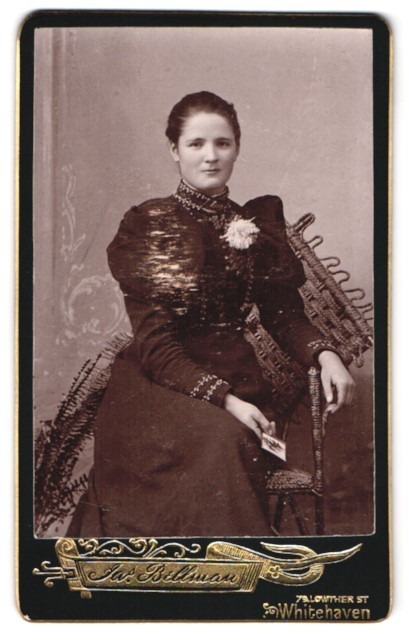 Photograph J. Bellman, Whitehaven, Lowther St 79, Portrait of a Lady on a