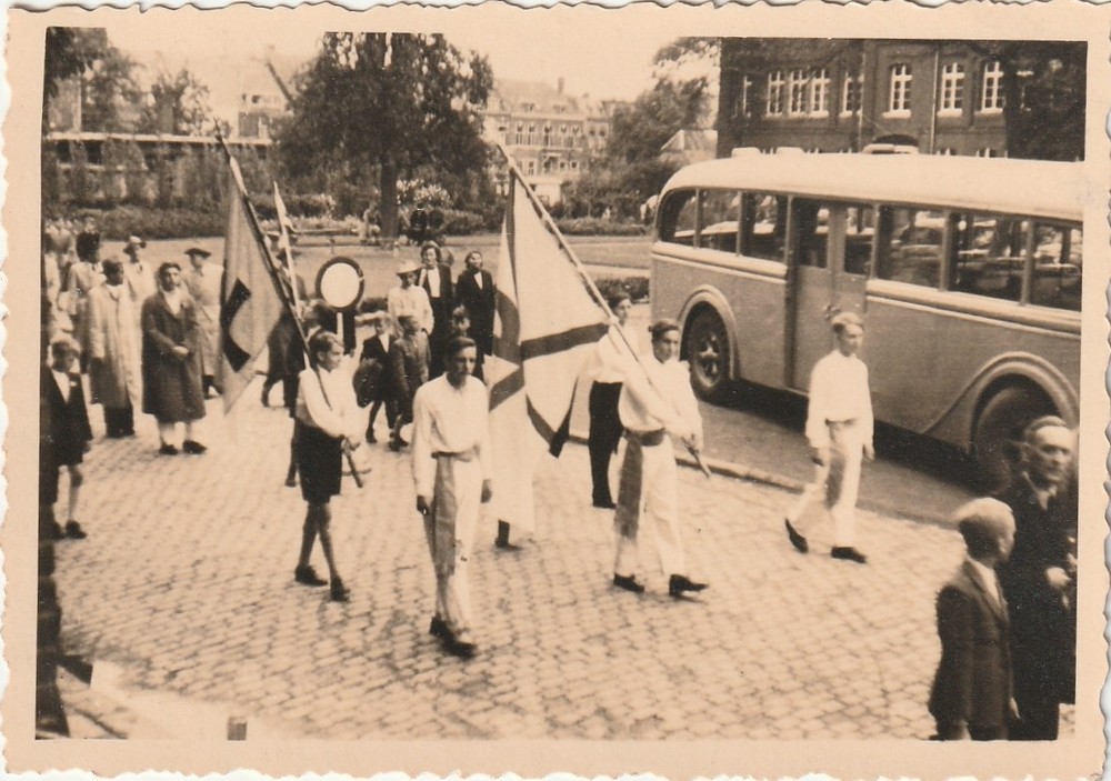 Vintage Photo Banner Consecration & Kevelaer Pilgrimage 1950