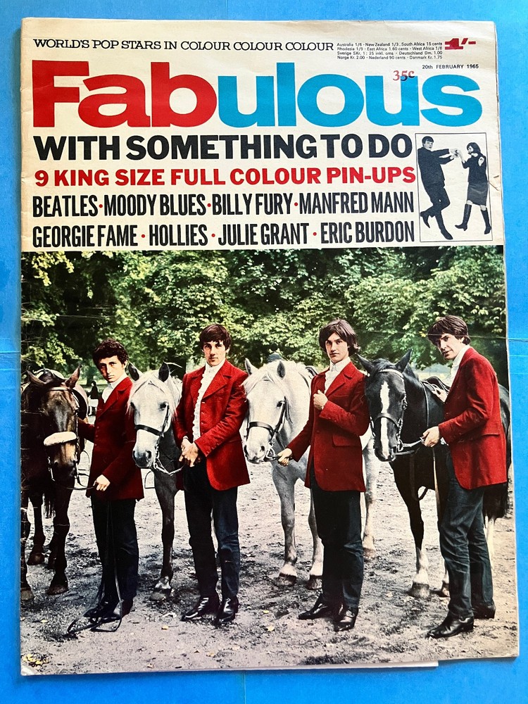 Fabulous Magazine February 1965 The Beatles Kinks Manfred Mann Moody Blues