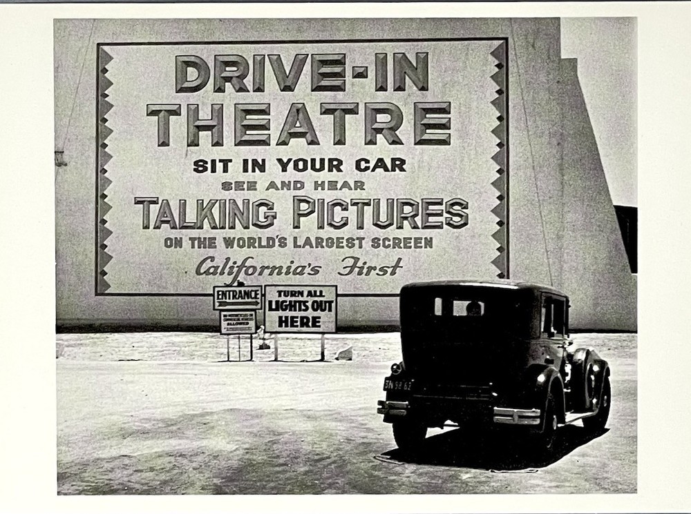 Los Angeles First Drive-In Theater 1935 Fotofolio Art Photo Print Card 4”x6”