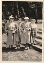 Vintage Photo Women in Beautiful Coats 1952 Snapshot