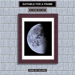 Moon Wall Art 8×10 inch Print 71 Percent Full Moon (Waning Gibbous Phase) M9789
