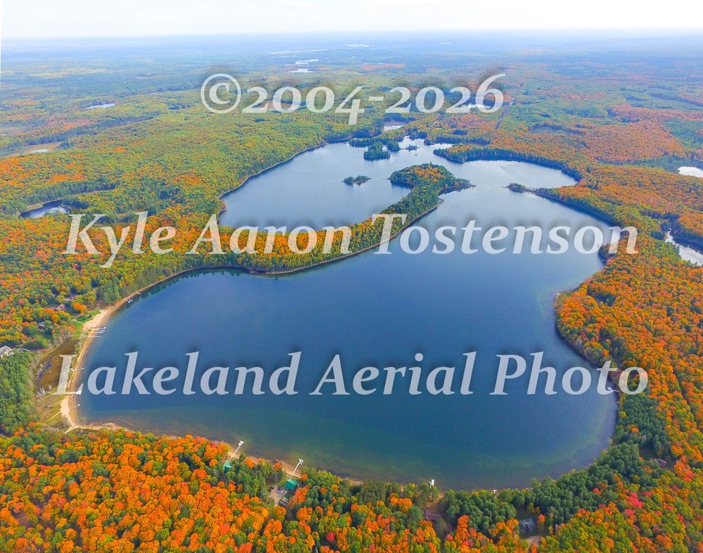 Lac du Lune, Vilas County, Land o’ Lakes, Wisconsin Aerial Photo. Frame Optional
