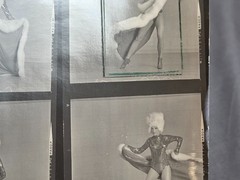 NEWLY FOUND! Hendrickson PHOTO Contact Sheet Proof JULIET PROWSE POSING FUR HAT
