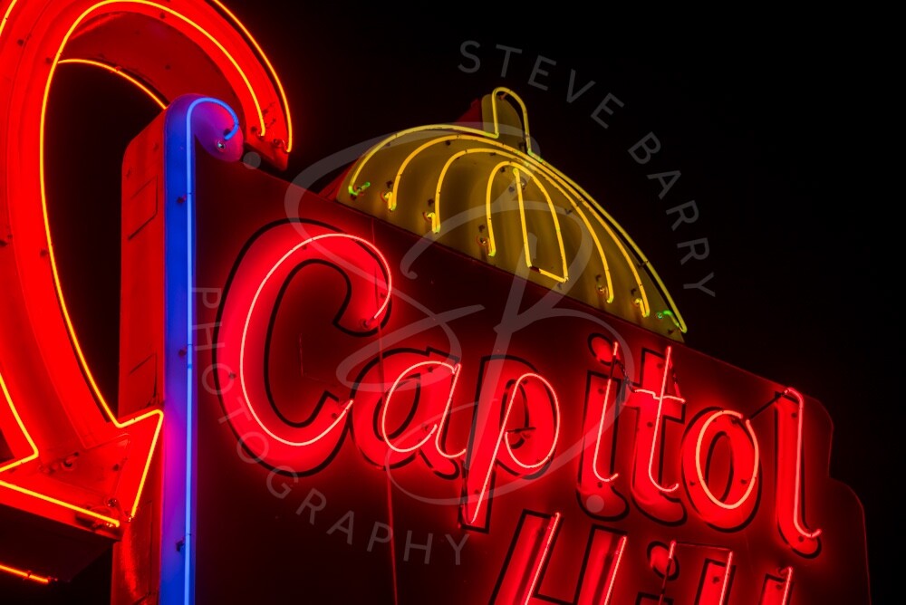 Capitol Hill Motel Portland Oregon Neon Sign 8×12 Print Metallic Paper