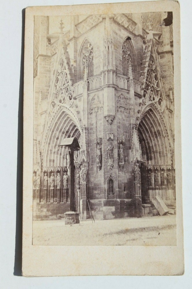 31785 CDV photo Erfurt entrance gate from the cathedral around 1870-1880