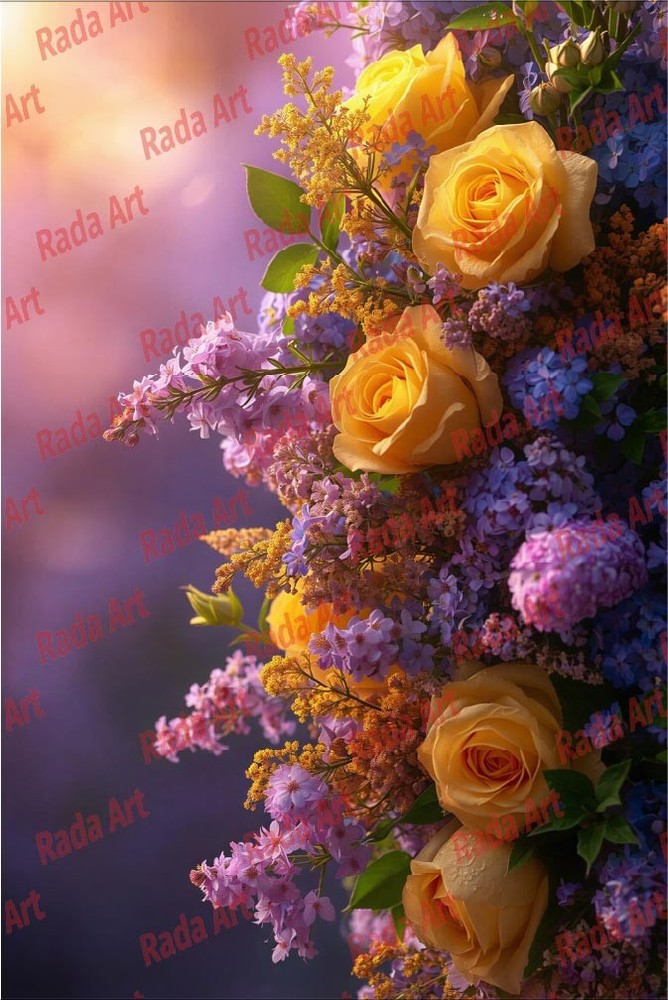 Digital Photo Picture Art Ai Background Wallpaper for Desktop Phone Yellow Roses