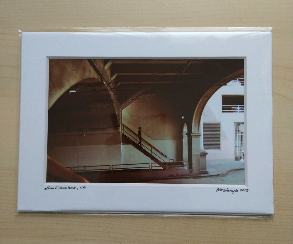 Matted Photo Print San Francisco Street sf bay Modern Photography Home Decor