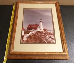 Vintage – Lighthouse by John Gavrilis Signed Framed Photo