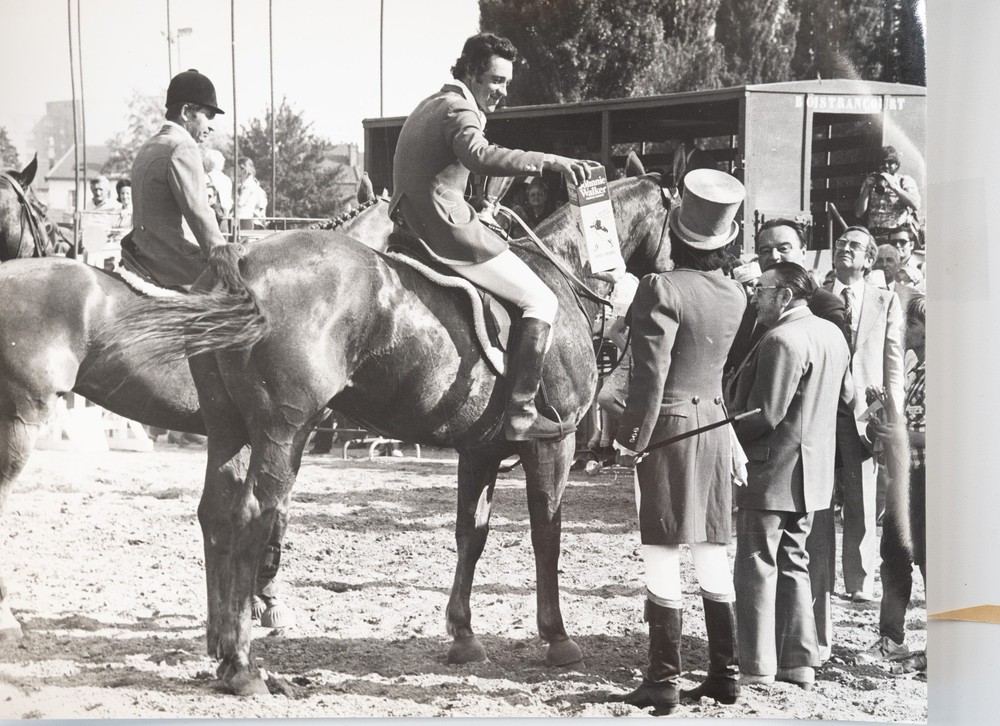 Vintage Film Photo France Equestrian Horse Show Jumping 18X24cm 1970