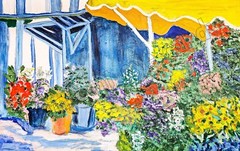 Farmhouse Flower Landscape Art Instant DOWNLOAD Cottagecore Dopamine Décor