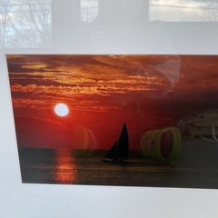Sunrise Sailboat Ocean View Art Photography Signed Framed W/Tru Gard UV Protect