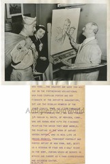 Artist Howard Renwick drawing soldier antique photo
