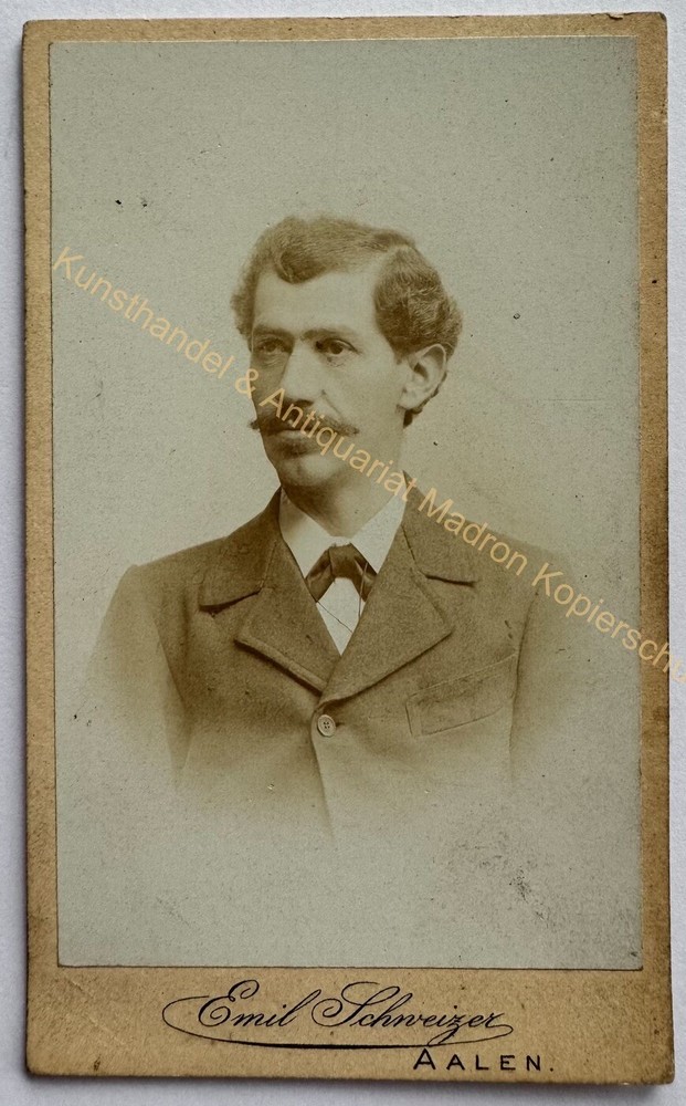 orig. CDV photo photograph picture old Mr. Mann fashion around 1890 Aalen Schweizer