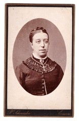 Old CDV photo around 1890, distinguished woman, food