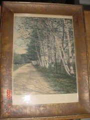 RARE OLD HAND TINTED PHOTOGRAPH THE LIGHT SIDE OF THE ROAD WALLACE NUTTING