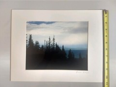 14″x11″ Matted Picture Photo Landscape Photography Print Sky Mountains Trees
