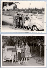 2x Family with VW Beetle Car Vehicle – 1960s Vintage Volkswagen – Photo 10x7cm